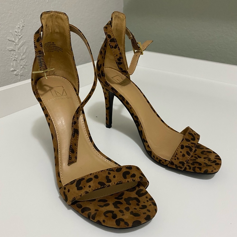 Leopard Print High Heel Sandals 7M
